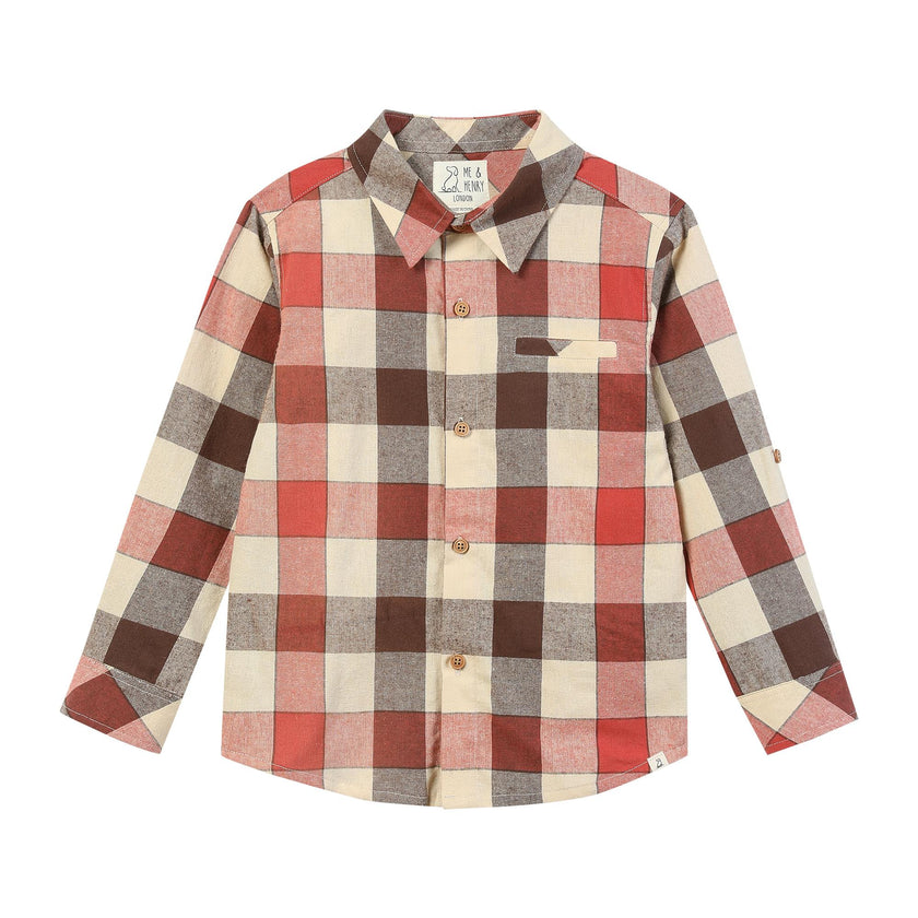 ATWOOD woven rust/cream large plaid