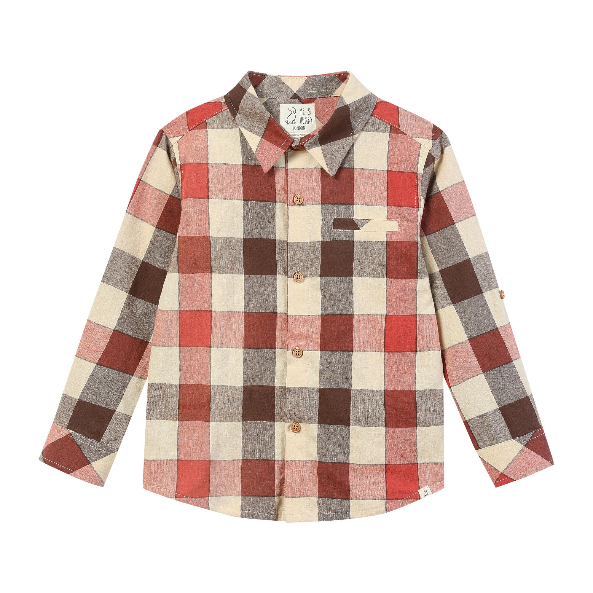 ATWOOD woven rust/cream large plaid