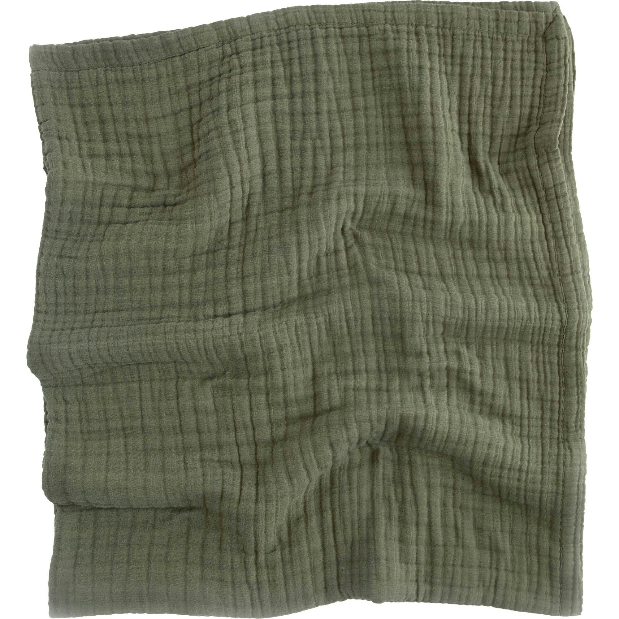Cotton Muslin Quilted Throw - Fern