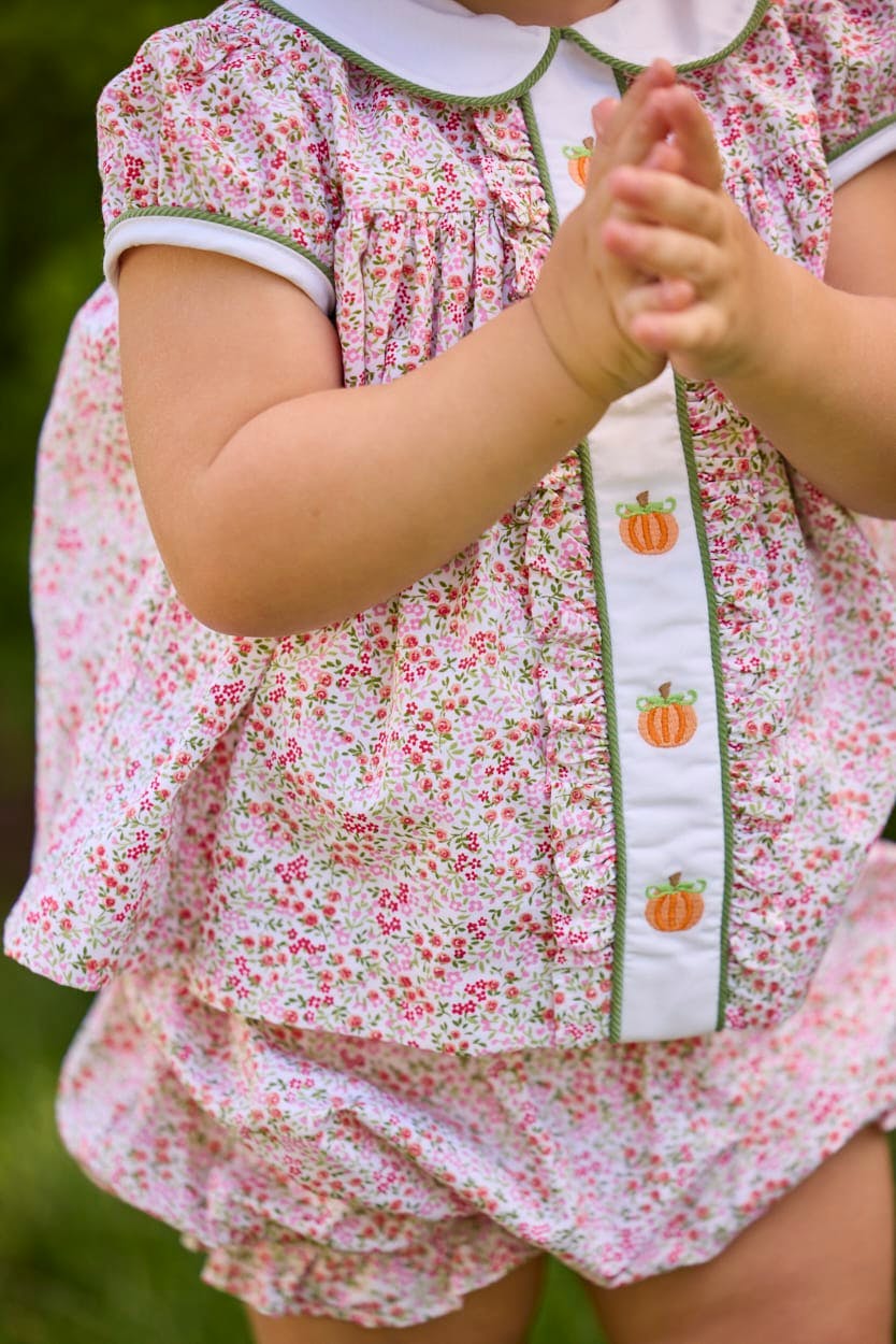 Ruffled Sally Bloomer Set - Pumpkins