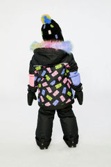 Two Piece Play Snowsuit Black Gummy Bear Print