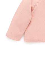 Scalloped Cardigan Guava Melange
