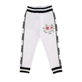 White Flower Print Sweatpants
