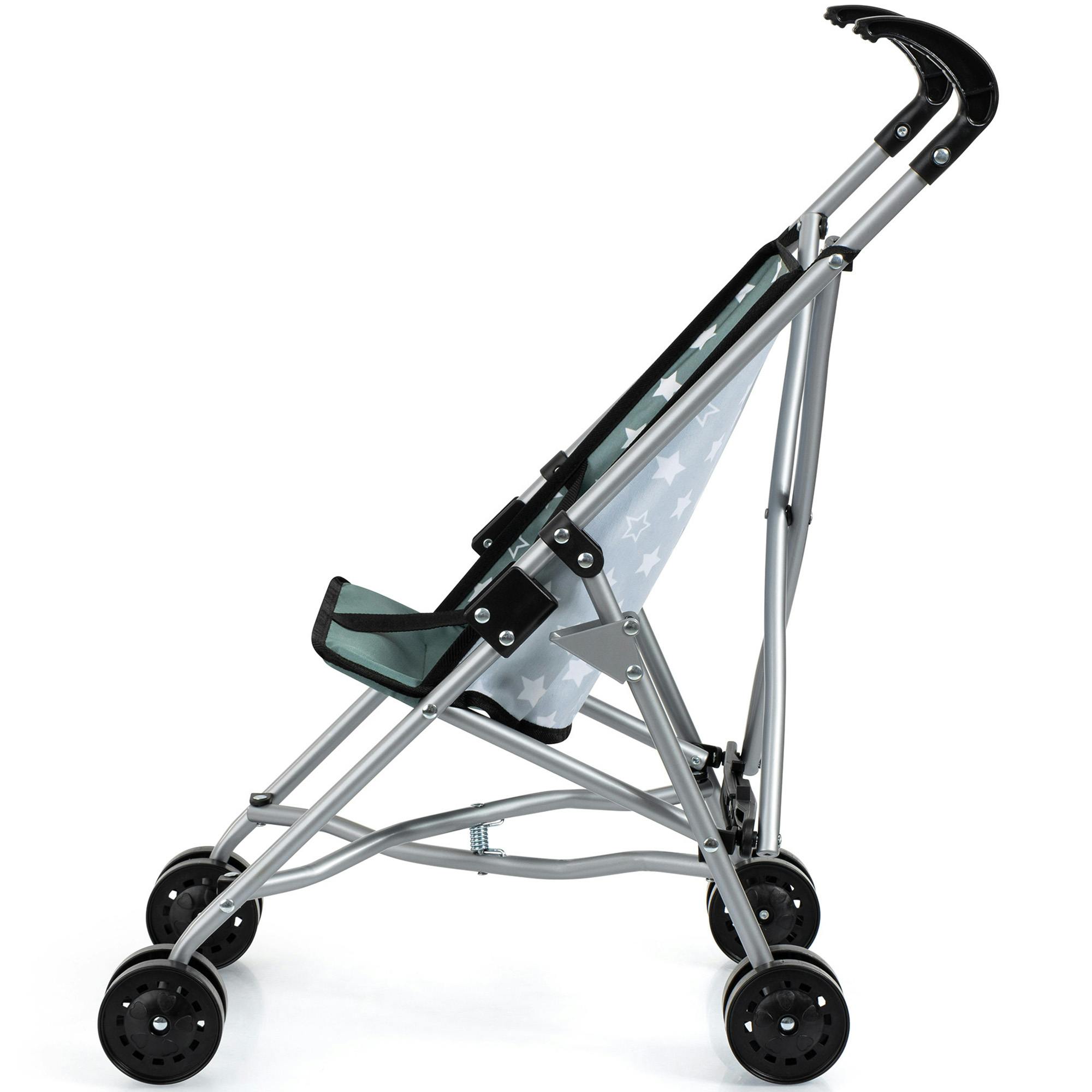 Bayer Design Dolls: Buggy Umbrella Stroller - Green & White Stars