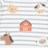 Cows Blue - Long Sleeve Snap Shoulder Romper