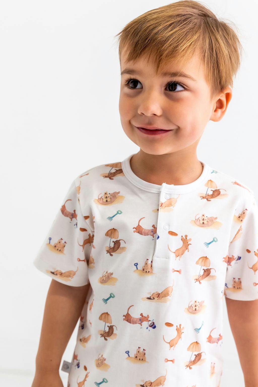 Beach Dogs Unisex Pima Cotton Short Pajama Set