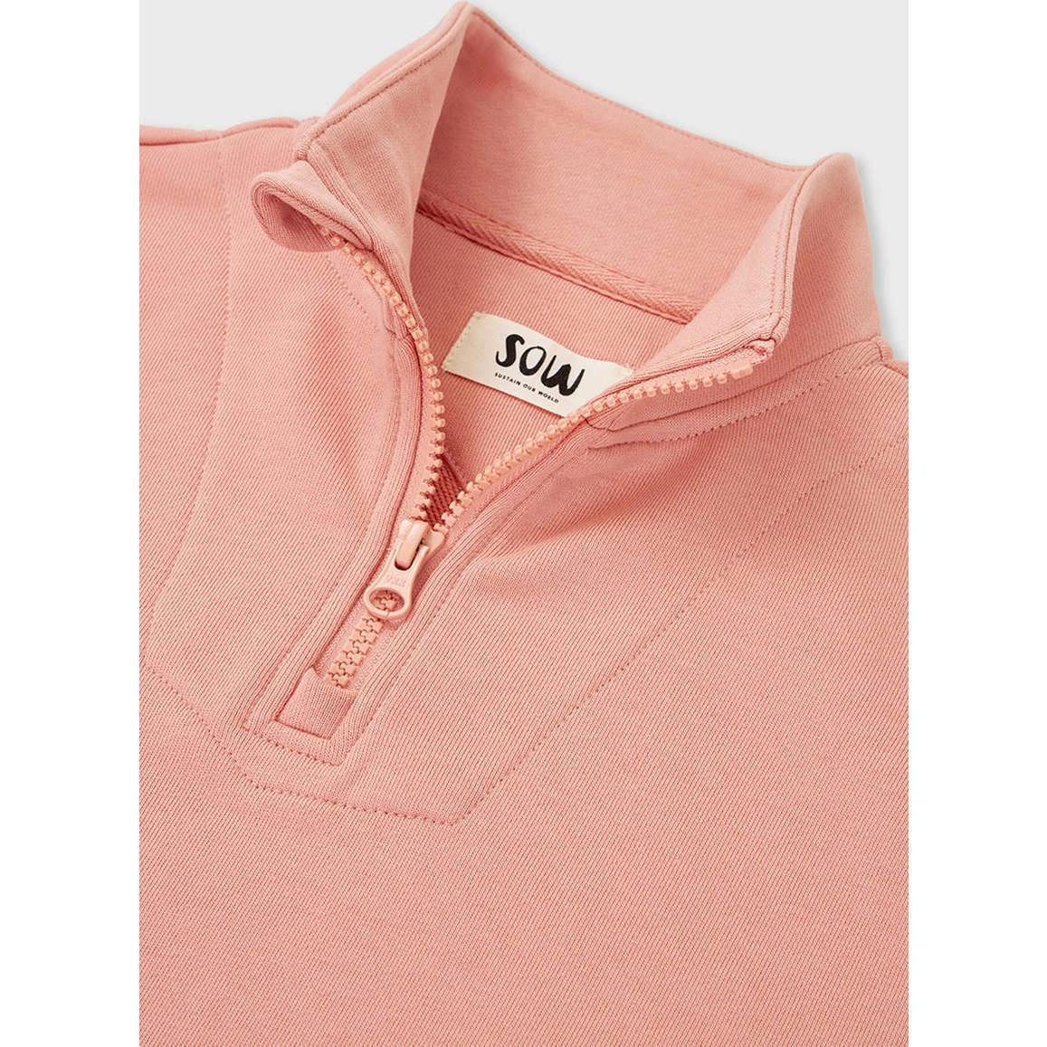 Relaxed Cotton Zip Collar Sweatshirt