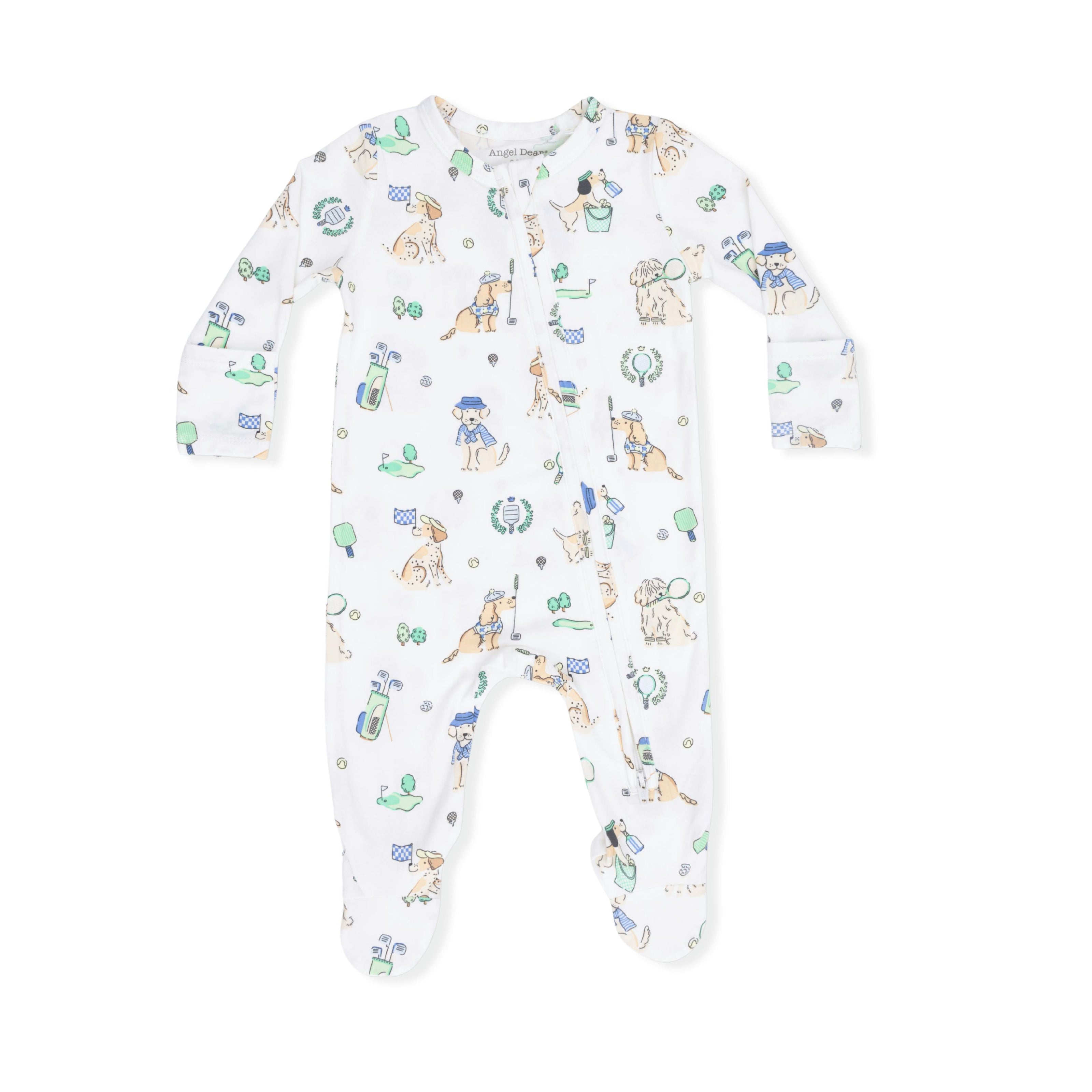 Country Club Dogs Neutral - 2 Way Zipper Footie