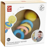 Hape: Rattling Rings Teether - Movable Teething & Rattle Shake Sensory Toy