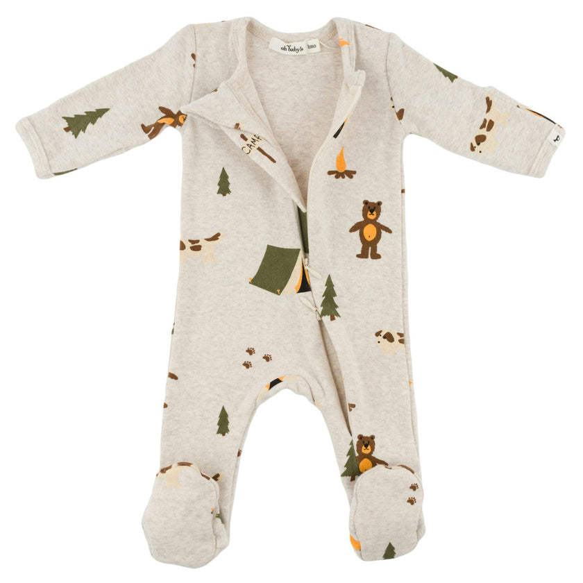 Camping Print Pocket Onesie
