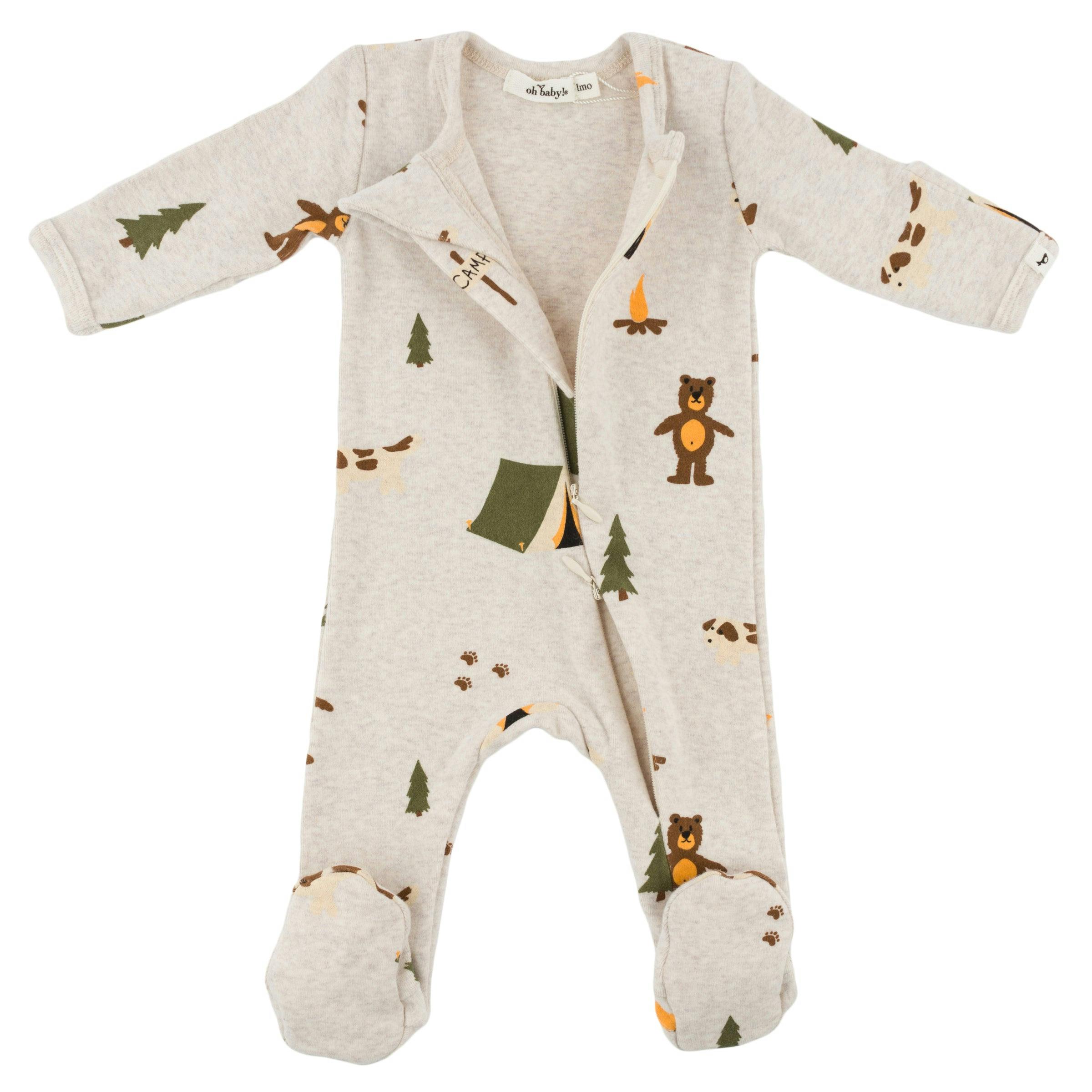 Camping Print Pocket Onesie
