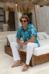 The Desert Island - Full Moon - Short Sleeve Silk Shirt