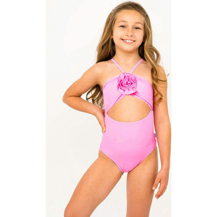 Eliana Rosette Halter One Piece Swimsuit