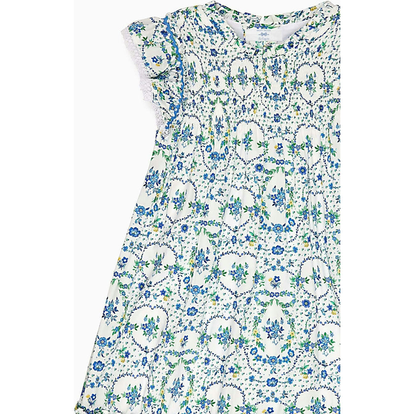Nicky Hilton x La Coqueta Blue Bow Floral Lily-Grace Girl Empire Dress
