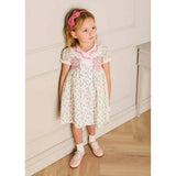 Alice Floral Double Breasted Hand Smocked Dress in Pink (12mths- 10yrs)