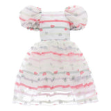 White Puffer Sleeve Party Dress