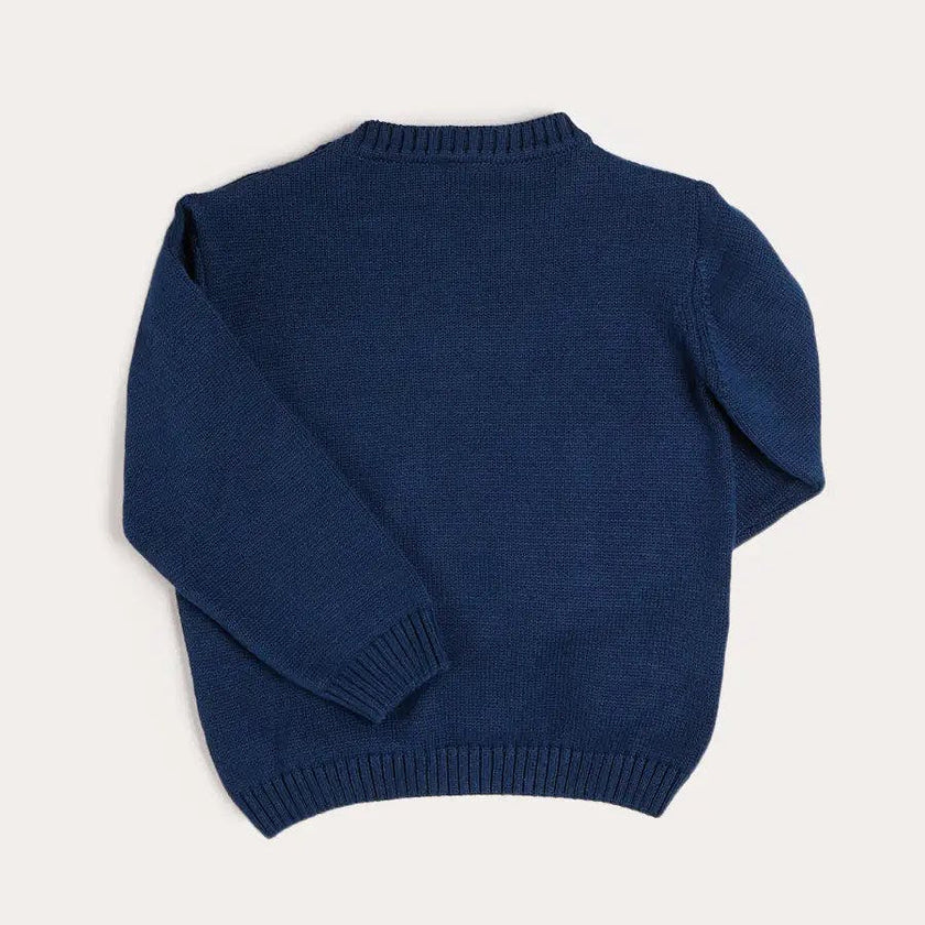 Seaside Postcard Knitted Jumper in Navy (18mths-6yrs)