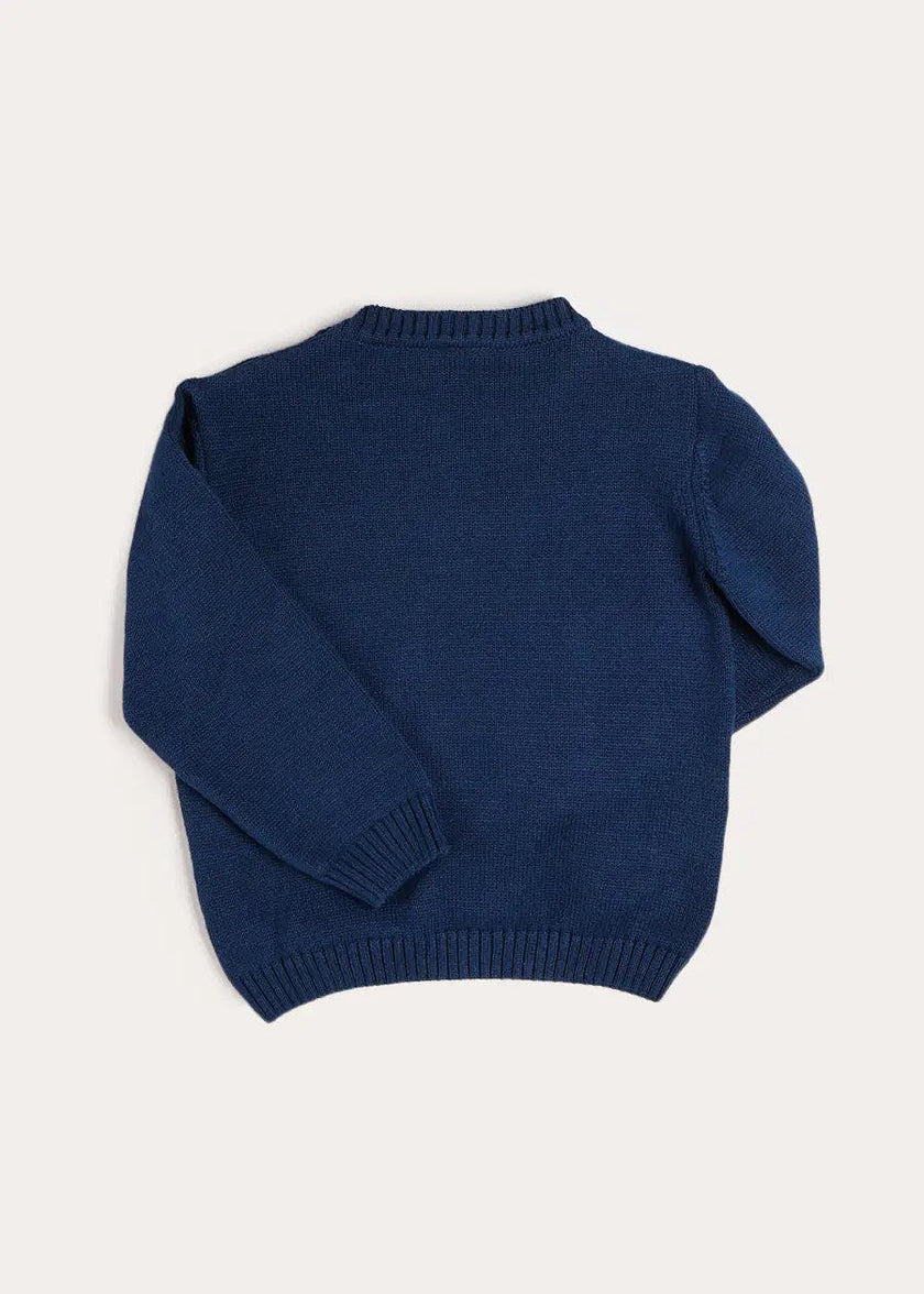 Seaside Postcard Knitted Jumper in Navy (18mths-6yrs)