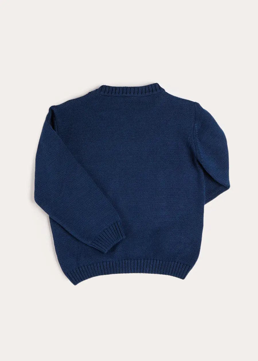 Seaside Postcard Knitted Jumper in Navy (18mths-6yrs)
