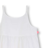 White & Multicolor Trim Kids’ Dress