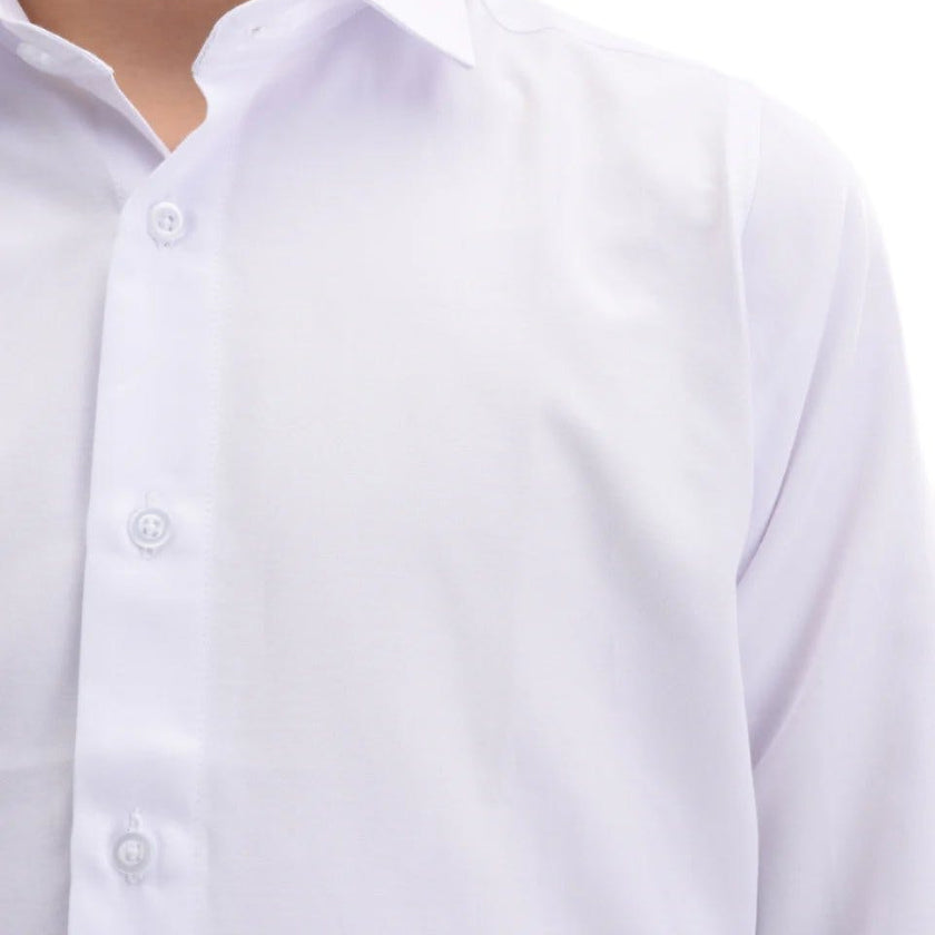 White Solid Dress Shirt