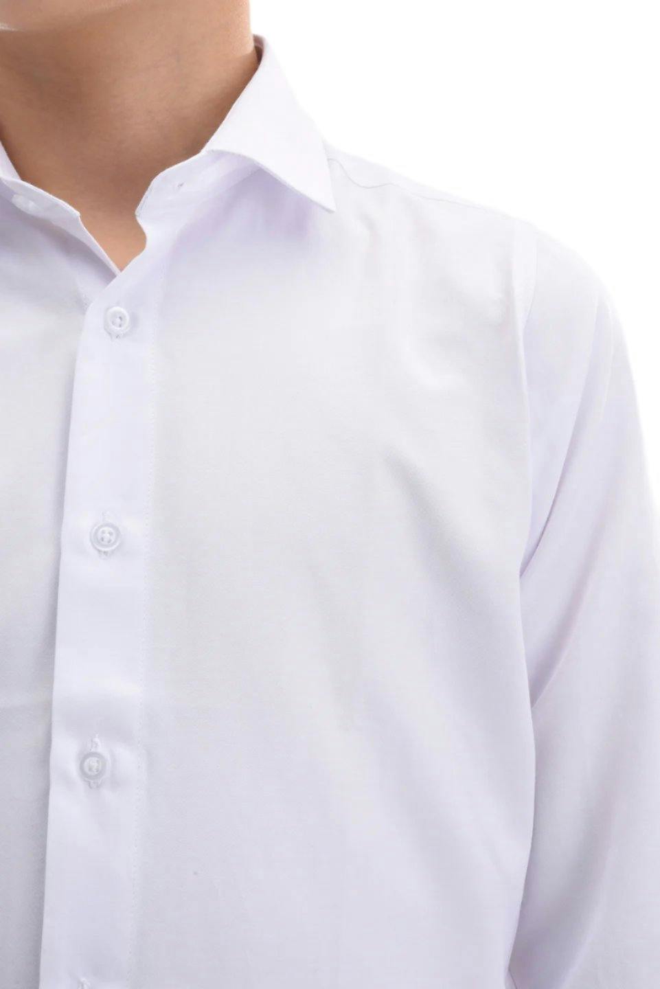 White Solid Dress Shirt