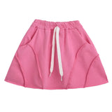 Pink Skirt with Drawstring Waist
