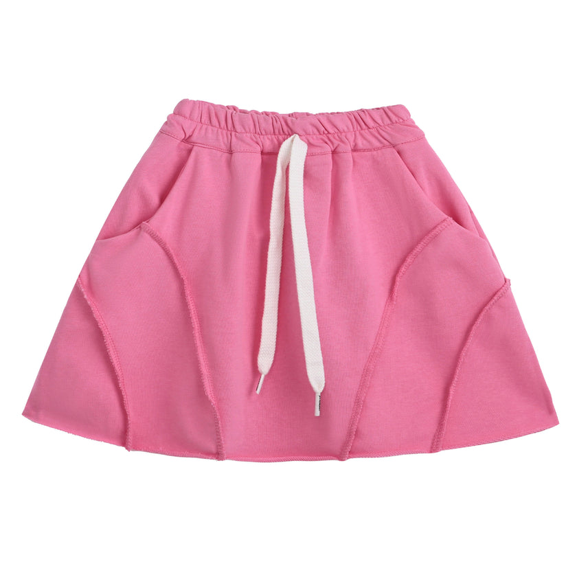 Pink Skirt with Drawstring Waist