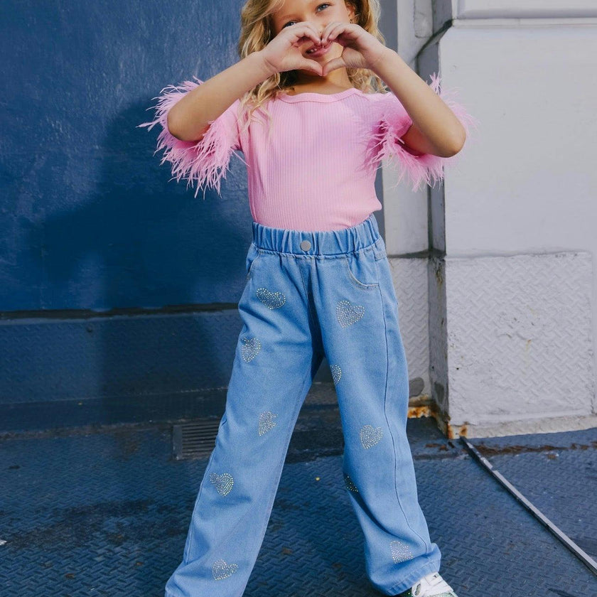Crystal Heart Jeans
