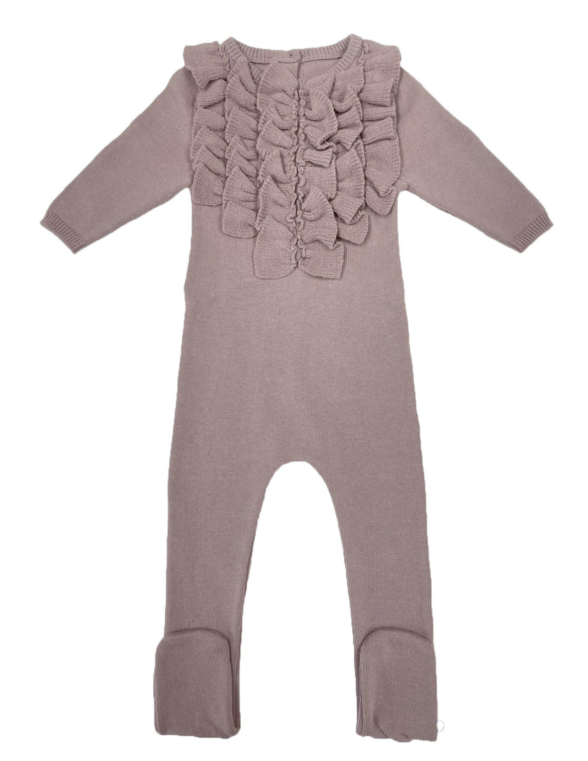 Ruffle Chest Long Sleeve Footie