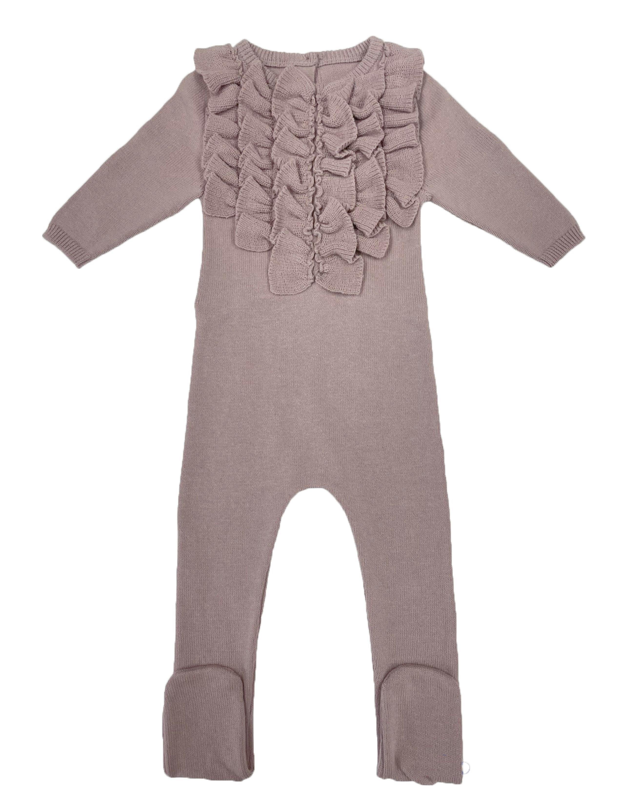 Ruffle Chest Long Sleeve Footie