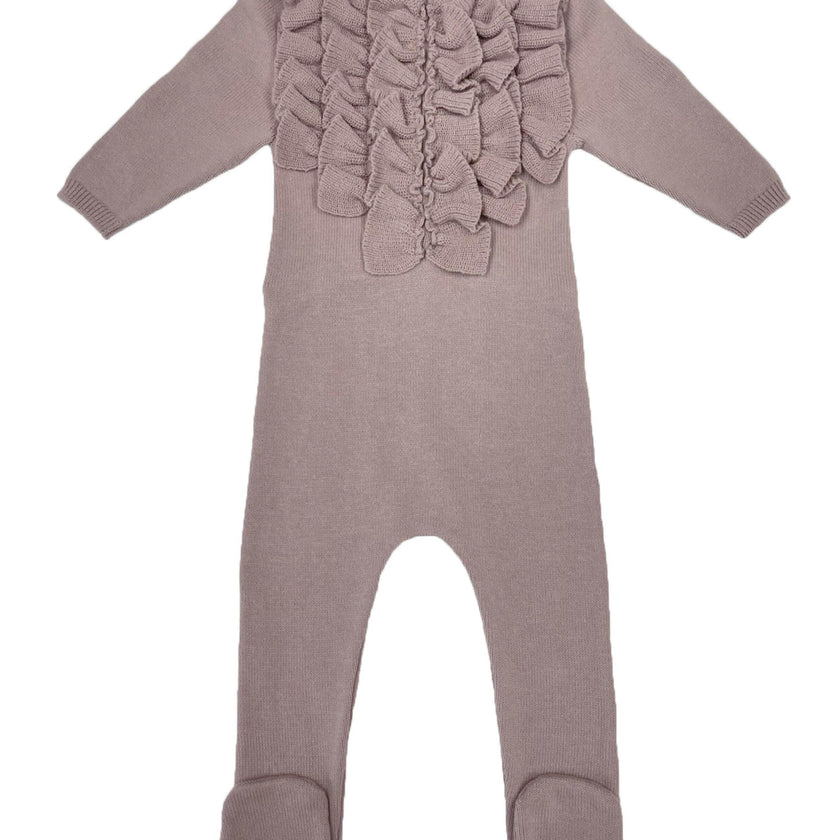 Ruffle Chest Long Sleeve Footie