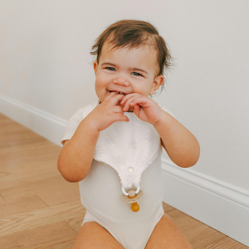 Soothe & Snap Pacifier Bib-Petite Meadow Dots