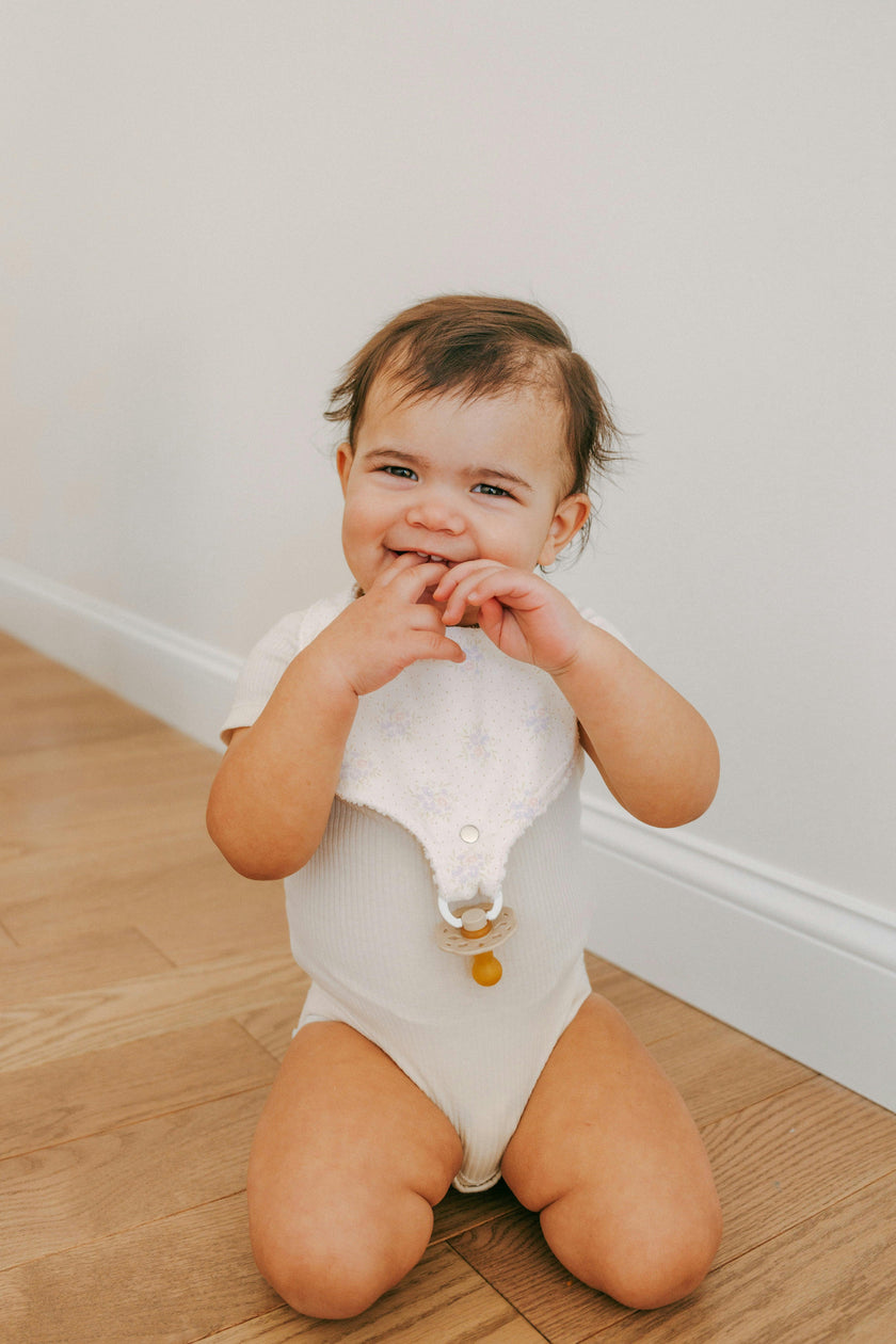 Soothe & Snap Pacifier Bib-Petite Meadow Dots