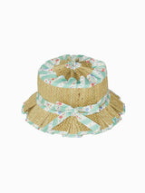 Lorna Murray x La Coqueta Sage Floral Stripe Beauty Point Girl Grass Hat