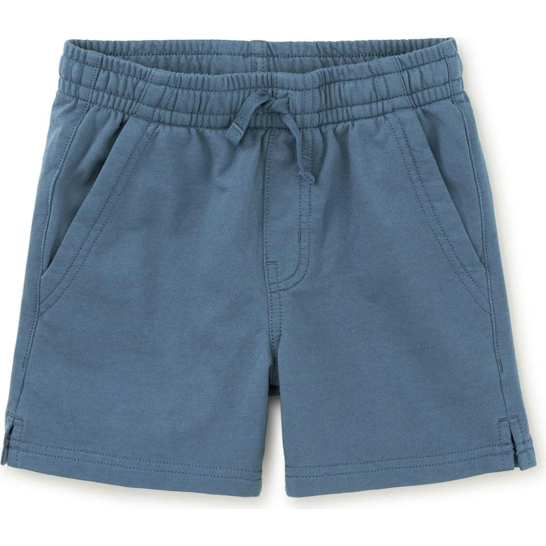 Knit Drawstring Shortie, Blue
