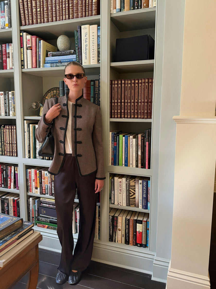 The Valerie Jacket -  Chocolate Herringbone