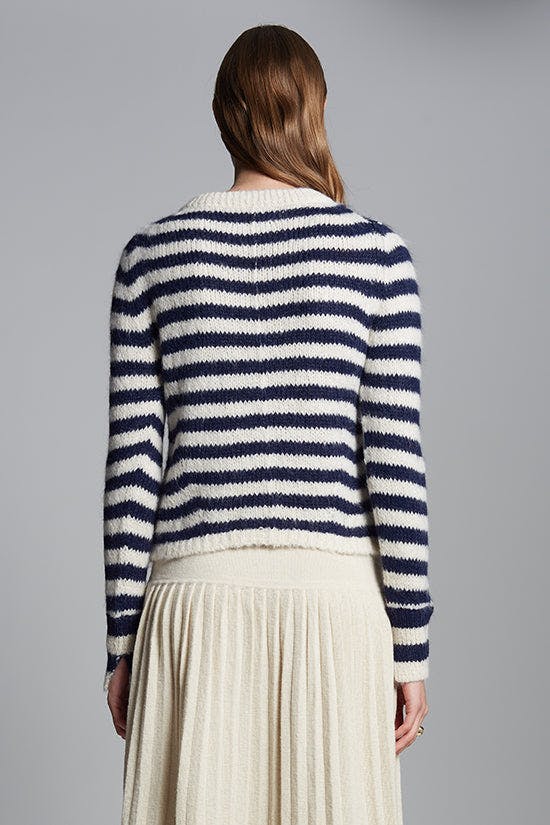 AVA STRIPE SWEATER | IVORY + NAVY