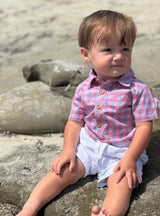 RED/BLUE PLAID HELFORD WOVEN ONESIE
