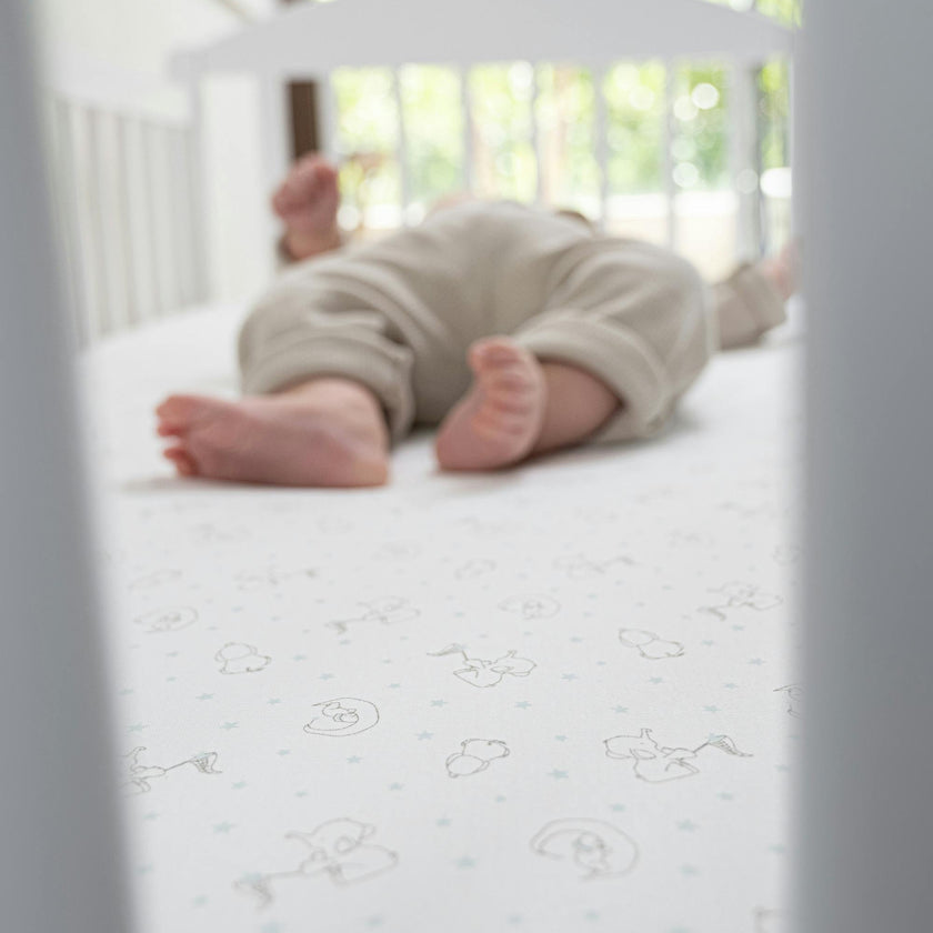 Peruvian Pima Cotton Mini Crib & Pack 'n Play Fitted Sheet – Elephant Sky