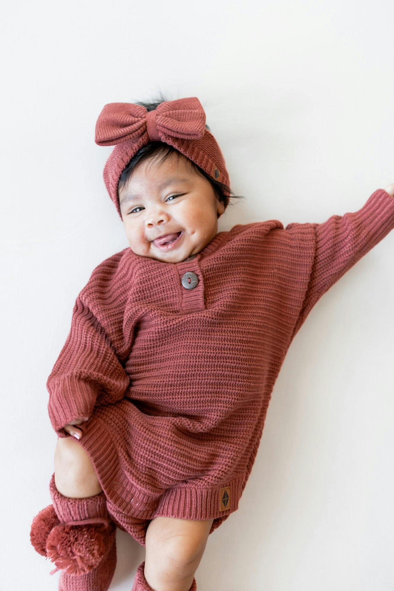 Chunky Knit Romper in Ember