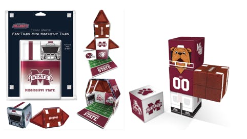 MISSISSIPPI STATE BULLDOGS Magnetic Fan Tiles & Qubee Character Combo Set