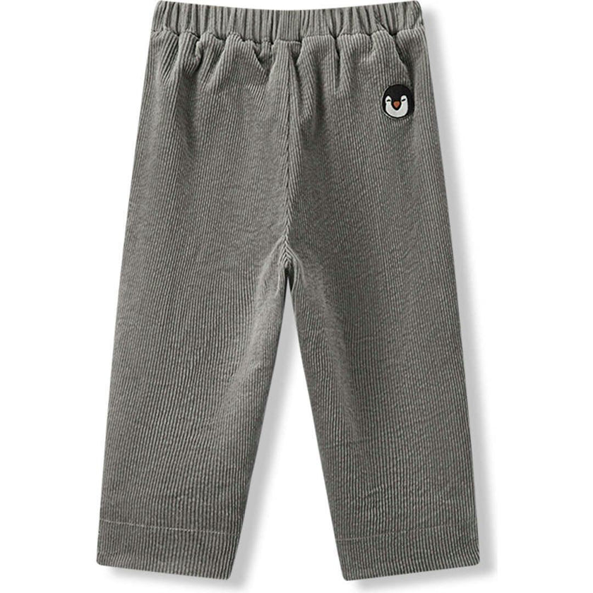 Grey Corduroy Pocket Pants