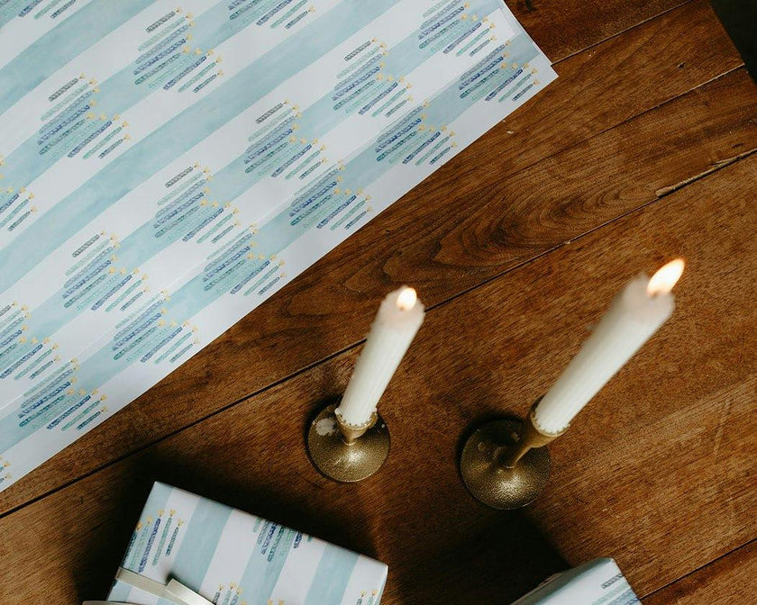 Heart Menorah Gift Wrap