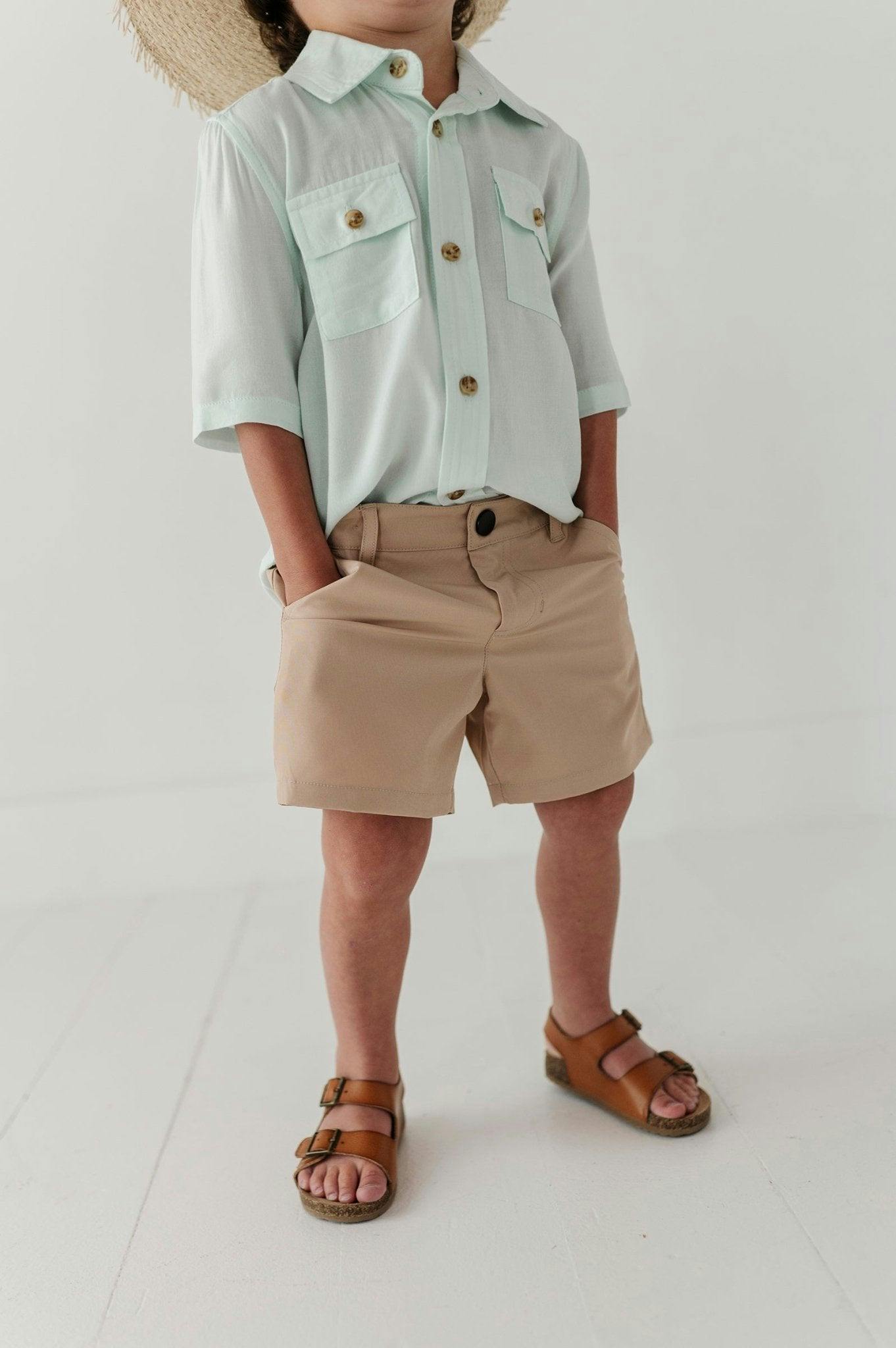 Boys Utility Shirt in Sky Blue
