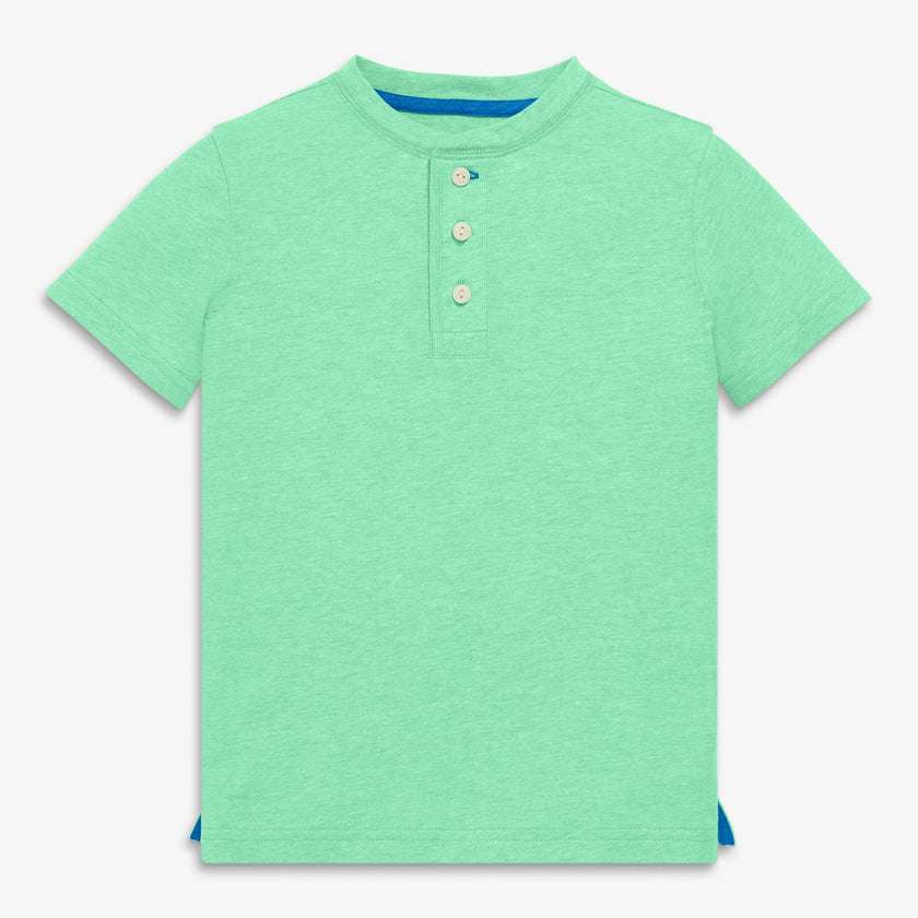 Kids heathered henley tee