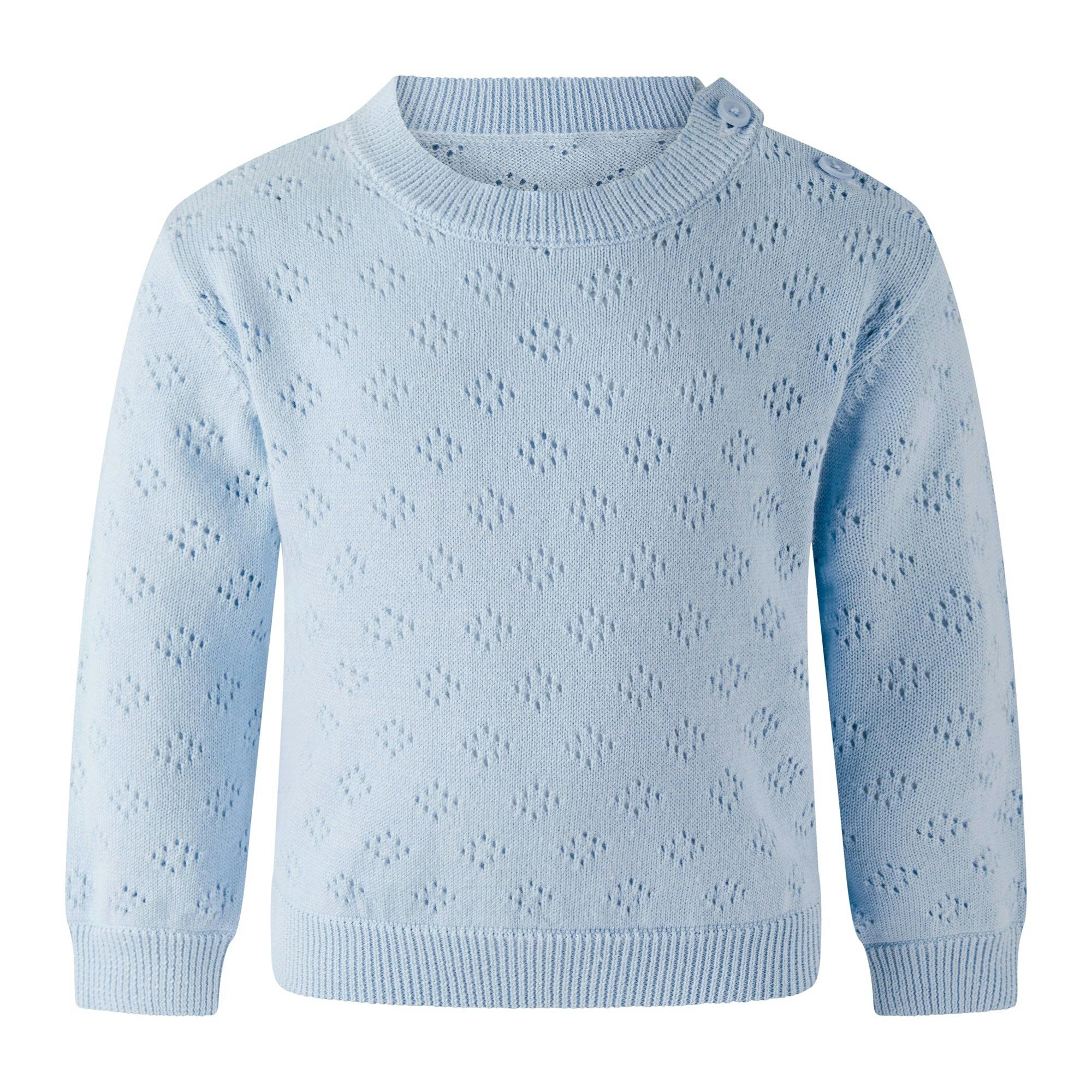 Blue Pointelle Sweater & Legging Set