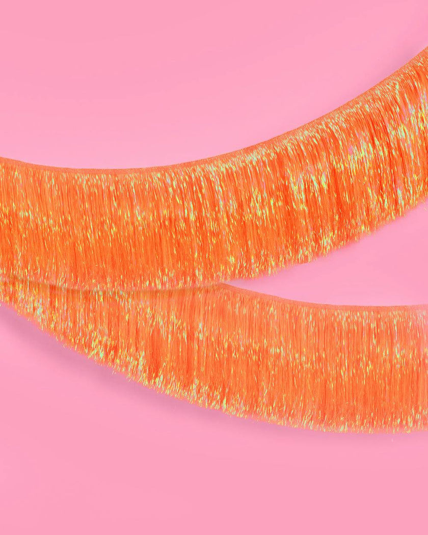 Orange Fringe Banner - iridescent banner
