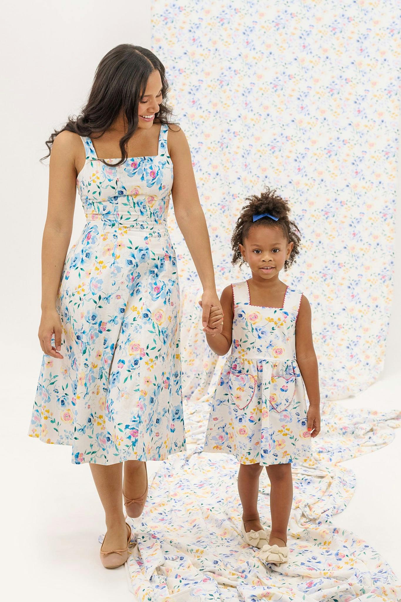 Petal Dress in Blue Bouquet