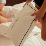 Navy Trim Decorative Pillow